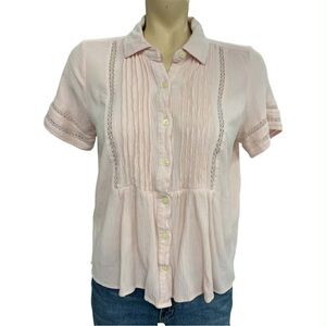 Style & Co. Pink Short Sleeve Blouse Size S